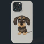 Drahthaar Dackel | Niedlicher Cartoon Dog Teckel Case-Mate iPhone Hülle<br><div class="desc">Drahthaar Dackel Lover's iPhone Case. Wildschweine und bräunliche Teckel.</div>