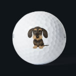 Drahthaar Dackel | Niedlicher Cartoon Dog Teckel Golfball<br><div class="desc">Identifizieren Sie Ihren Ball auf dem Golfplatz einfach mit diesem originalen Dackel-Golfball. Niedliches Drahthaar Wildschweine Teckel. Das ist ein tolles Geschenk für den Golfer in deinem Leben,  der eine Dackel Liebe.</div>