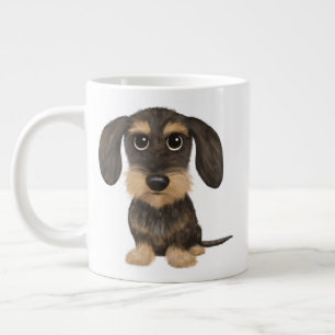 Drahthaar Dackel   Niedlicher Cartoon Dog Teckel Jumbo-Tasse