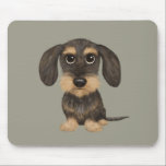 Drahthaar Dackel | Niedlicher Cartoon Dog Teckel Mousepad<br><div class="desc">Ein lustiges Mousepad für Dackel-Liebhaber. Drahthaar Wildschweine und bräunliche Teckel. Besuchen Sie Jenn's Doodle World für noch mehr Accessoires für Zuhause und Büro mit diesem lustigen Hund und originelleren Dackel Hund Designs.</div>