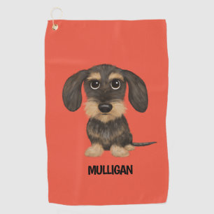 Drahthaar Dackel Niedlicher Hund Teckel Individu Golfhandtuch