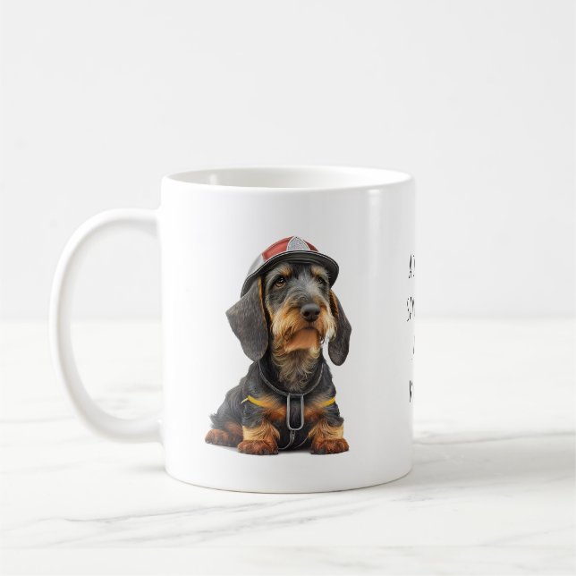 Drahthaar Dackel Rescuer Kaffeetasse (Links)