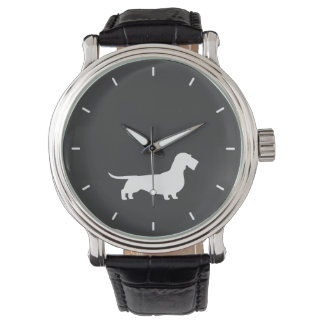 Drahthaar Dackel Silhouette Dackel Hund Lover's Armbanduhr