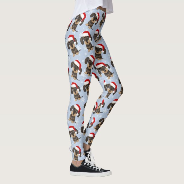 Drahthaar Dackel Weihnachtsfeiertag Leggings (Rechts)