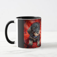 Drahthaar-Dackelwelpen-Kaffee-Tasse