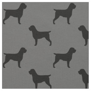 Drahthaar, das Griffon Silhouette-Muster zeigt Stoff