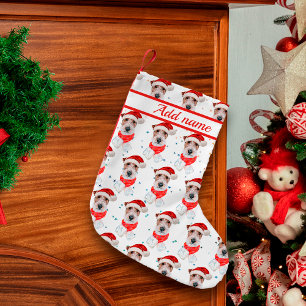 Drahthaar-Fox-Terrier-Hundezucht Weihnachtssterne Kleiner Weihnachtsstrumpf
