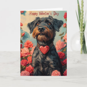 Drahthaar Griffon Hearts Valentinstag Karte