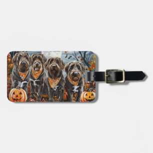 Drahthaar-Halloween Gruselig Gepäckanhänger