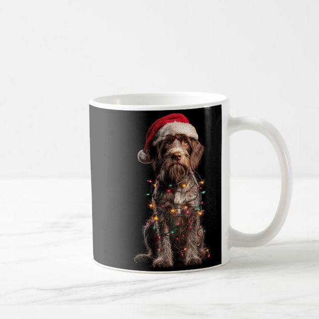 Drahthaar-Inting-Griffon-Weihnachtsgrafik Hund L Kaffeetasse (Rechts)
