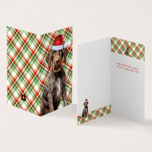 Drahthaar Pointer Dog Holiday Karierte Weihnachten