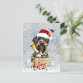 Drahthaar Pointer, Dog Weihnachten Postkarte