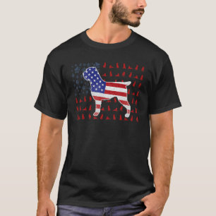 Drahthaar Pointing Griffon American Flag 4. J T-Shirt