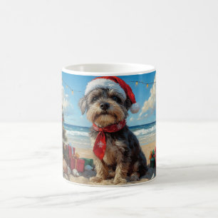 Drahthaar Pointing Griffon Dog Christmas Beach Kaffeetasse