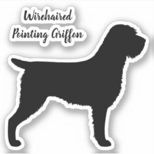 Drahthaar Pointing Griffon Dog Silhouette Sticker