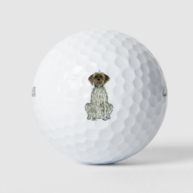 Drahthaar Pointing Griffon Golf Balls Golfball (Vorderseite)