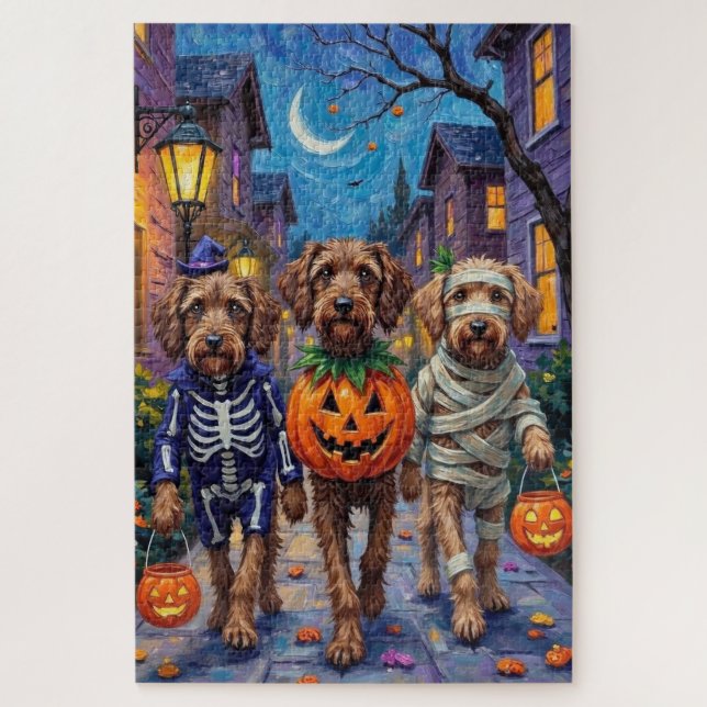 Drahthaar Pointing Griffon Halloween Kostüme Puzzle (Vertikal)