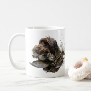 Drahthaar Pointing Griffon, Jagd auf Holzhaken Kaffeetasse