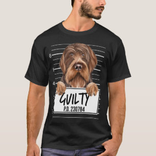 Drahthaar Pointing Griffon Mugshot Guilty Dog T-Shirt