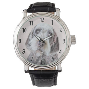 Drahthaar Pointing Griffon Painting - Dog Art Armbanduhr