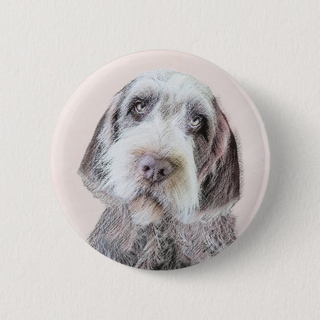 Drahthaar Pointing Griffon Painting - Dog Art Button (Vorderseite)