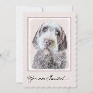 Drahthaar Pointing Griffon Painting - Dog Art Einladung