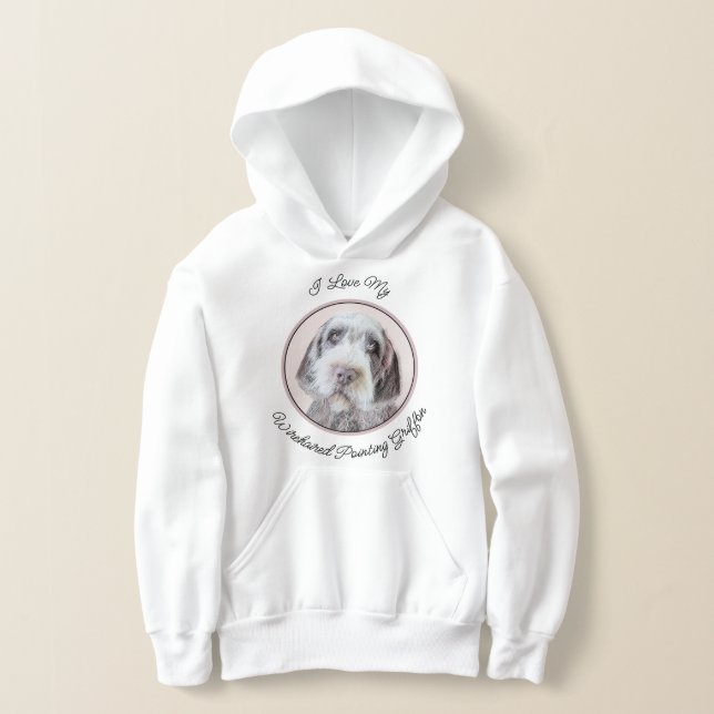 Drahthaar Pointing Griffon Painting - Dog Art Hoodie (Ablage )
