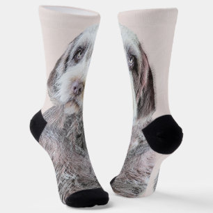 Drahthaar Pointing Griffon Painting - Dog Art Socken