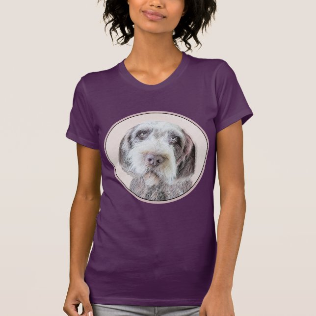 Drahthaar Pointing Griffon Painting - Dog Art T-Shirt (Vorderseite)