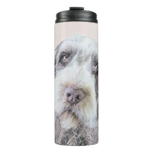 Drahthaar Pointing Griffon Painting - Dog Art Thermosbecher