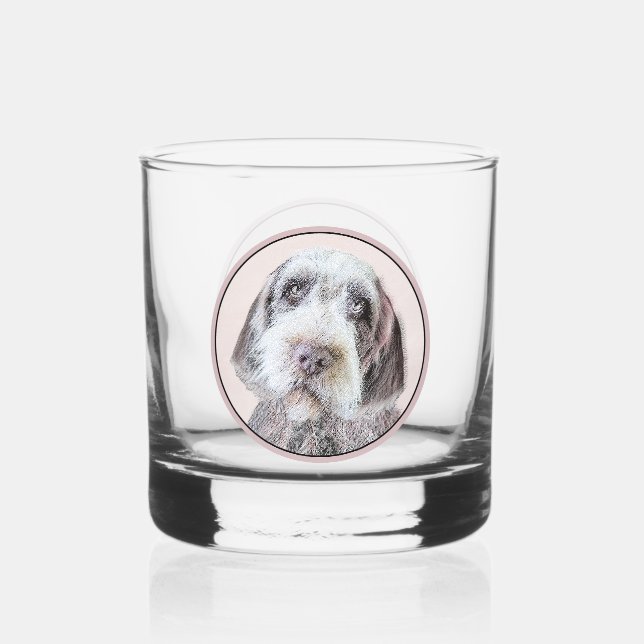 Drahthaar Pointing Griffon Painting - Dog Art Whiskyglas (Vorderseite)