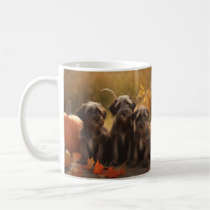 Drahthaar Pointing Griffon Puppy Herbst Kaffeetasse