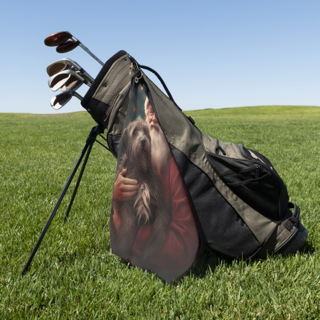 Drahthaar Pointing Griffon Santa Claus Weihnachten Golfhandtuch (Gras)