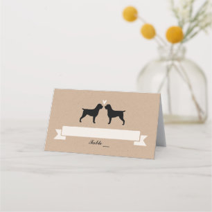 Drahthaar Pointing Griffon Silhouetten Hochzeit Platzkarte