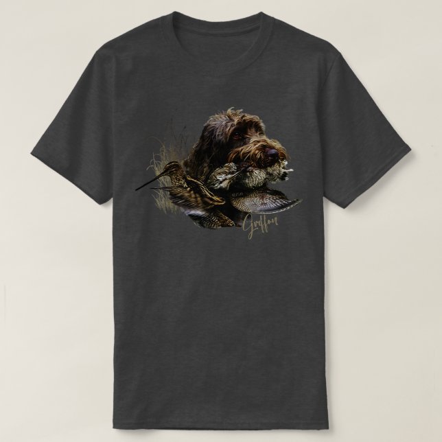 Drahthaar Pointing Griffon Woodhunting T-Shirt (Design vorne)