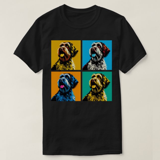 Drahthaar Pointing Griffons Art Dog Lover Gaben 2 T-Shirt (Design vorne)
