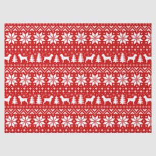 Drahthaar Pointing Griffons Christmas Pattern Red Seidenpapier