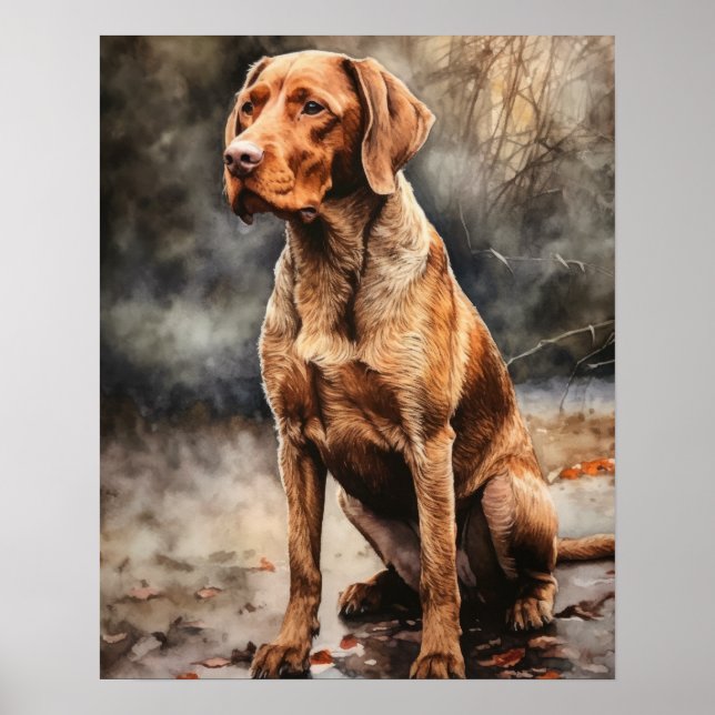 Drahthaar Vizsla Dog Art Print Poster (Vorne)