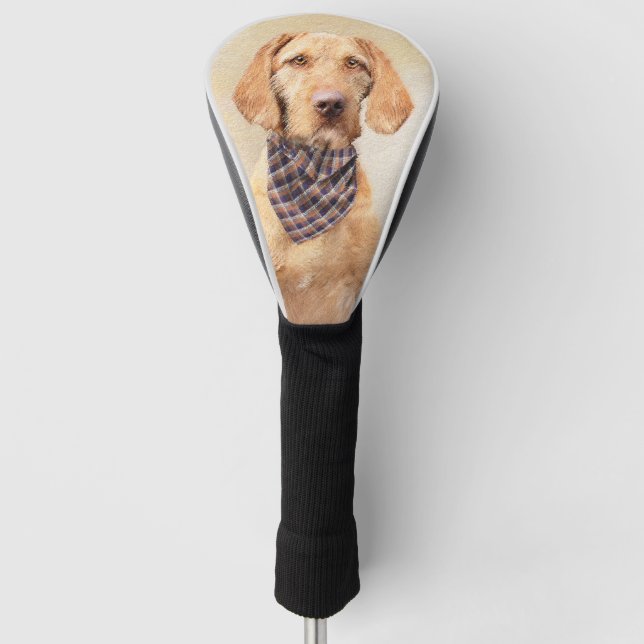 Drahthaar Vizsla Malerei - Niedliche Hundekunst Golf Headcover (Vorderseite)