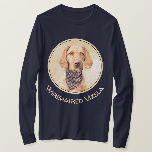 Drahthaar Vizsla Malerei - Niedliche Hundekunst T-Shirt (Design vorne)