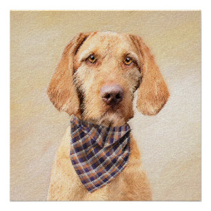 Drahthaar-Vizsla-Malerei - Süße originelle Hundeku Poster