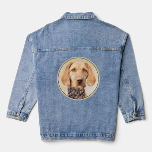 Drahthaar Vizsla Painting - Niedliche Hundekunst Jeansjacke