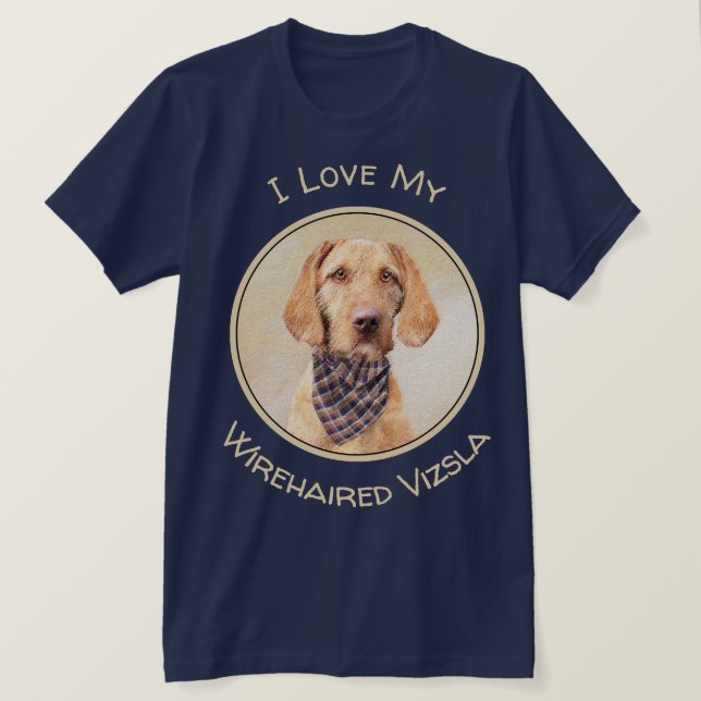 Drahthaar Vizsla Painting - Niedliche Hundekunst T-Shirt (Design vorne)