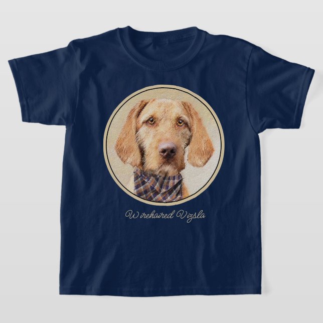 Drahthaar Vizsla Painting - Niedliche Hundekunst T-Shirt (Ablage )
