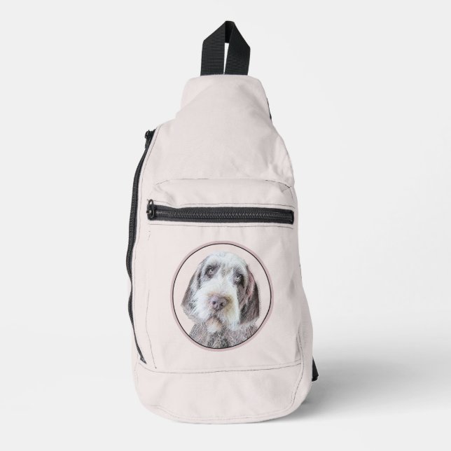 Drahthaar Zeige Griffon Painting Pet Dog Art Crossbody Bag (Vorderseite)