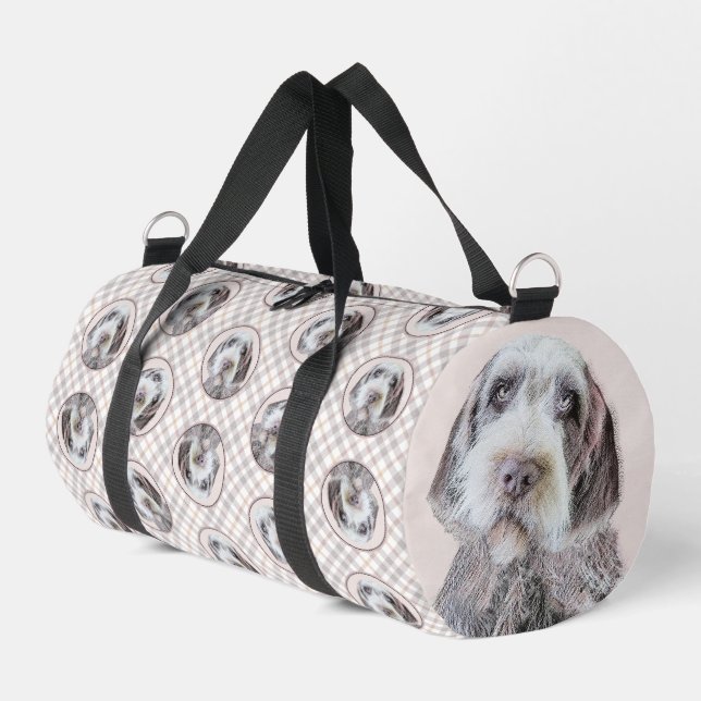 Drahthaar Zeige Griffon Painting Pet Dog Art Duffle Bag (Linke Seite)