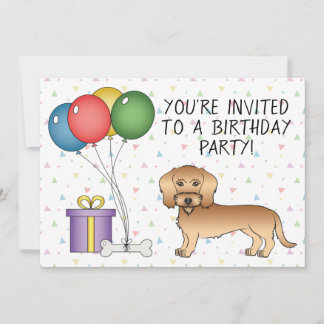 Drahthaarhaare Dackel Niedlicher Hund - Geburtstag Einladung