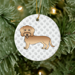 Drahthaarhaltiger Dackel Niedlicher Cartoon Dog Keramik Ornament