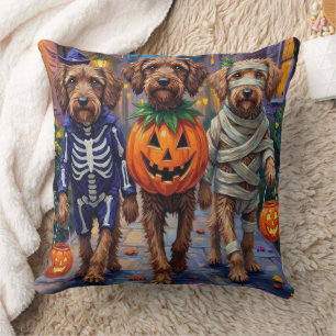 Drahthaarige Griffon-Halloween-Kostüme Kissen