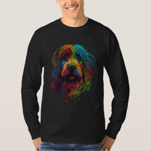 Drahthaariger Griffon Buntes Pop-Art-Spritzer T-Shirt